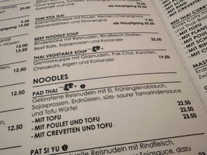 menu at Boo - Messeplatz in Basel