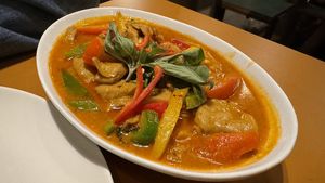 spicy peanut curry with planted chicken  at Boo - Messeplatz in Basel
