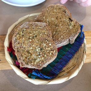 Garlic bread at Arbol de la Vida in Guatemala City
