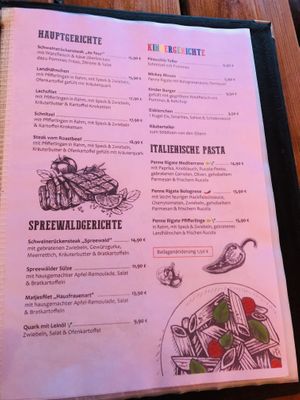 Karte at La Casa in Luebbenau