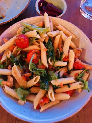 Pfifferling Pasta in vegan  at La Casa in Luebbenau