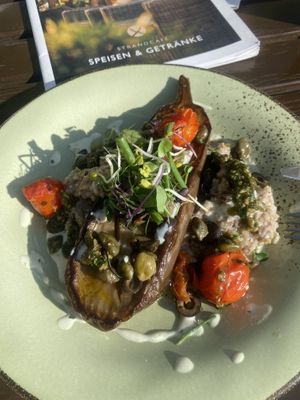 Aubergine, Buchweizen, Oliven, Kapern, Tomaten  at Strandhaus in Luebbenau