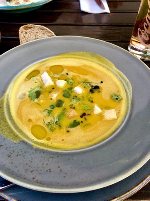 Karotten-Kokos-Suppe at Strandhaus in Luebbenau