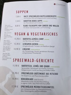 Soups and vegan and vegetarian options  at Strandhaus in Luebbenau