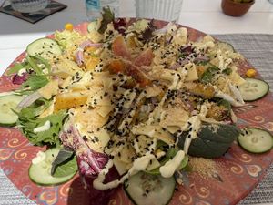 Salad at Boat House Bar in Mallorca