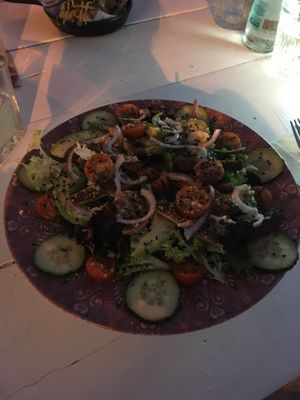 Mia's salad at Boat House Bar in Mallorca
