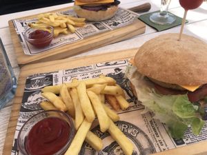 “Chicken” burger 😍  at Boat House Bar in Mallorca