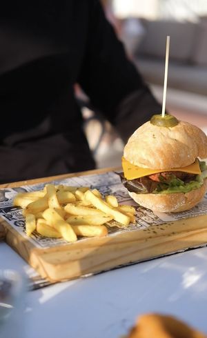 Vegan burger   at Boat House Bar in Mallorca