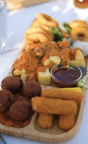 Vegan mix tapas   at Boat House Bar in Mallorca