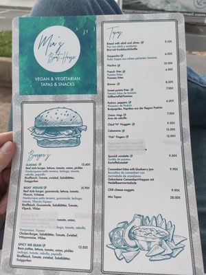 Menu as of 10/10/22 at Boat House Bar in Mallorca