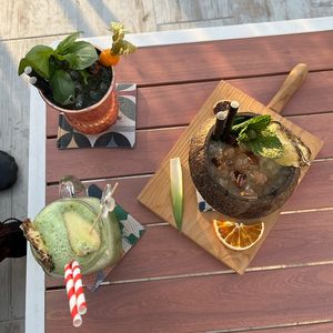 cool looking cocktails  at Boat House Bar in Mallorca