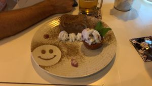 Donut (comes with ice cream)  at Boat House Bar in Mallorca