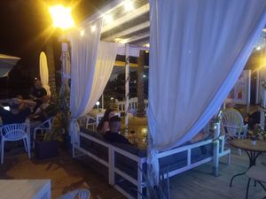 Outdoor seating area at Boat House Bar in Mallorca