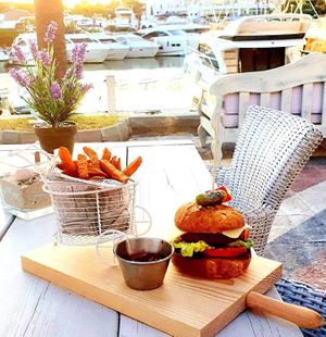 The Boat house burger  at Boat House Bar in Mallorca