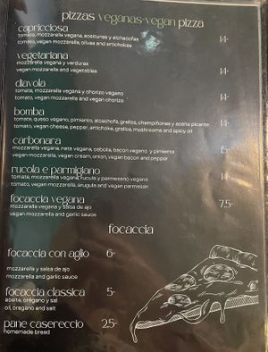  Veggie and vegan page   at Sapori D'Italia in Santa Pola