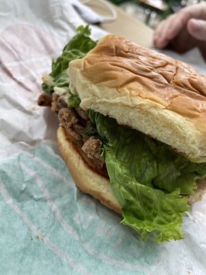 CRISPY CHICK N FUNGUY BURGER at PLNT Burger - H St in Washington