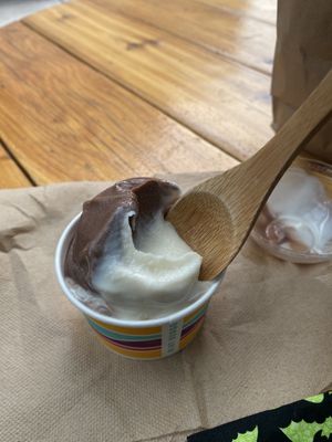 Yum Vegan Swirl Soft Serve (Spoon My Own)  at PLNT Burger - H St in Washington