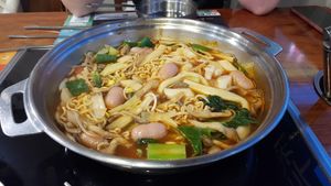HotPot. (P.S. Those aren't sausages) at Dookki Tteokbokki in Suwon