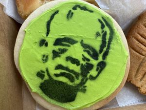 Halloween-themed Frankenstein cookie  at Cakerino in Troy