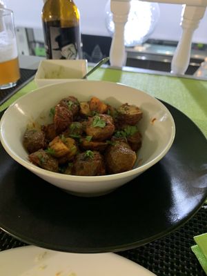 Patatas negras bravas at Plantae Gastrobar  in Tenerife