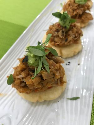 Montaditos de arepa con mechada at Plantae Gastrobar  in Tenerife