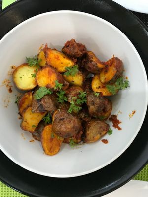 Papas bravas con mojo picón. at Plantae Gastrobar  in Tenerife