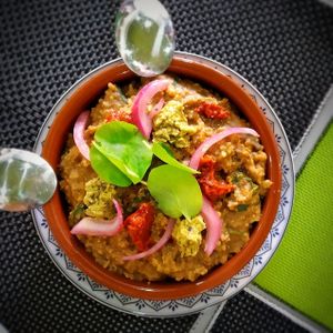 Escaldón de berros con 2 mojos at Plantae Gastrobar  in Tenerife