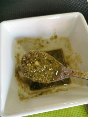 Pesto with bread at Plantae Gastrobar  in Tenerife