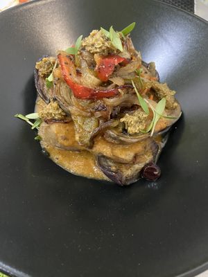 Confit baby aubergines  at Plantae Gastrobar  in Tenerife