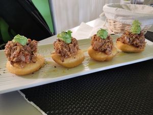 Arepitas de mechada at Plantae Gastrobar  in Tenerife