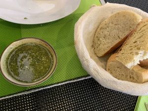 Pesto with bread  at Plantae Gastrobar  in Tenerife