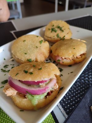 Arepitas de perico at Plantae Gastrobar  in Tenerife