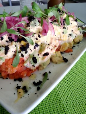 Ensaladilla de aguacate con mayonesa de ají amarillo at Plantae Gastrobar  in Tenerife