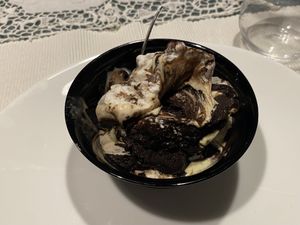 Mix of different flavours  at La Bottega Del Gelato in Bolzano