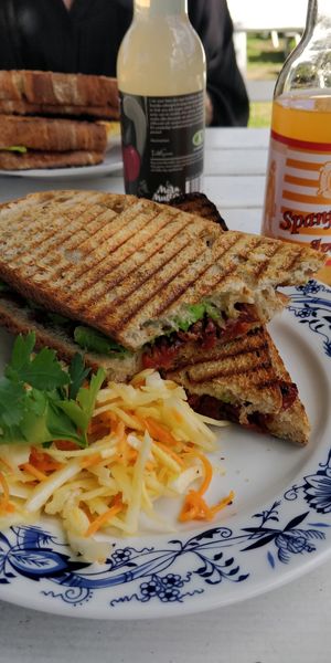 improv toast made for us in the spot at Café Zorn in Mora