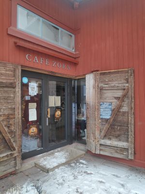 Entrance at Café Zorn in Mora