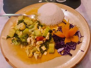 Panaeng curry,  vegan with tofu. at Yoya's Thai Kitchen in Albufeira