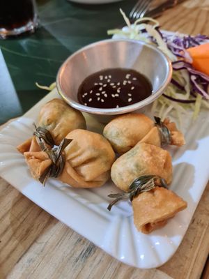 Vegan moneybags at Yoya's Thai Kitchen in Albufeira