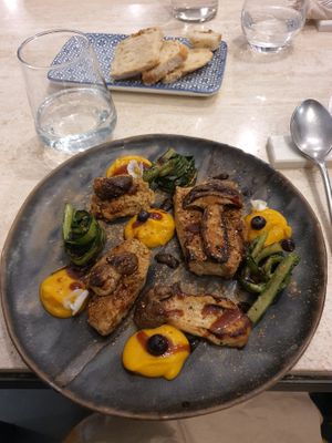 Seitan and mushroom  at Sottobosco Bistrot in Grosseto