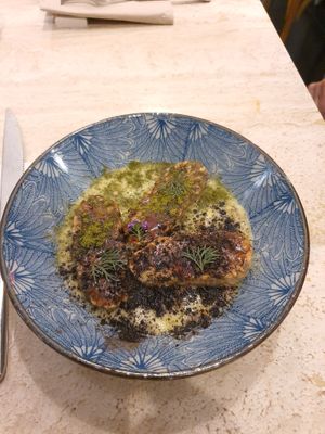 The excellent lentille soup with tempeh  at Sottobosco Bistrot in Grosseto