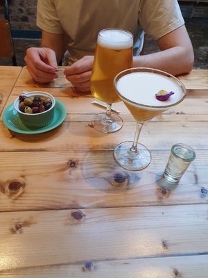 Drinks and olives at Purezza in Bristol
