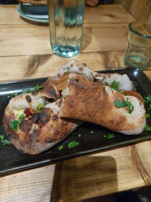 Cheesesteak calzone at Purezza in Bristol