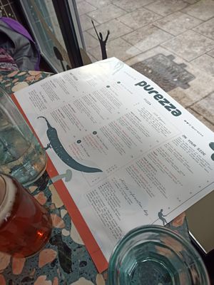 Menu at Purezza in Bristol