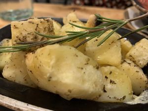 Garlic potatoes  at Purezza in Bristol