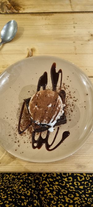 Absolutely delicious Salted caramel brownie. at Purezza in Bristol