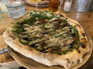 Pesto pizza  at Purezza in Bristol