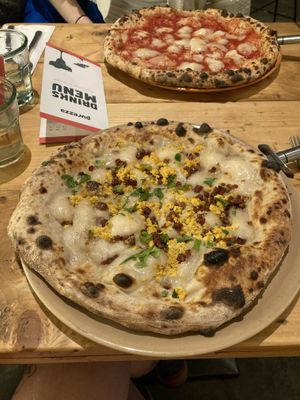 carbonara pizza  at Purezza in Bristol