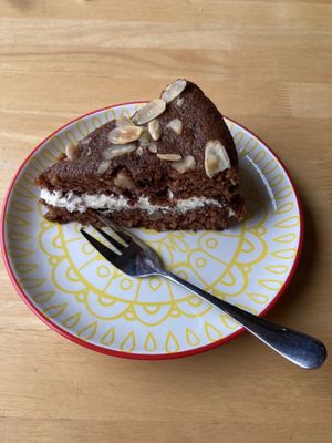 Apple, almond and cinnamon cake. at The Pier in Lairg