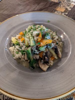 Risotto vegan at Avocado in Rhodes