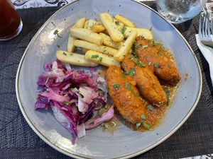 Vegan meatballs (soutzoukakia)  at Avocado in Rhodes